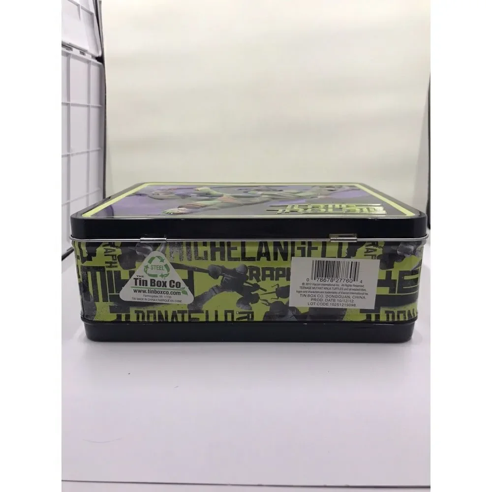 TMNT Turtle Trouble Metal Lunchbox Lunch Box 2012 Embossed Tin Pre-owned